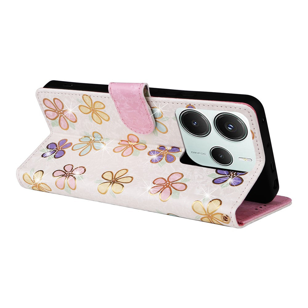 For Xiaomi Redmi Note 14 5G Case RFID Blocking Flower Leather Phone Cover