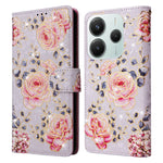 For Xiaomi Redmi Note 14 5G Case RFID Blocking Flower Leather Phone Cover