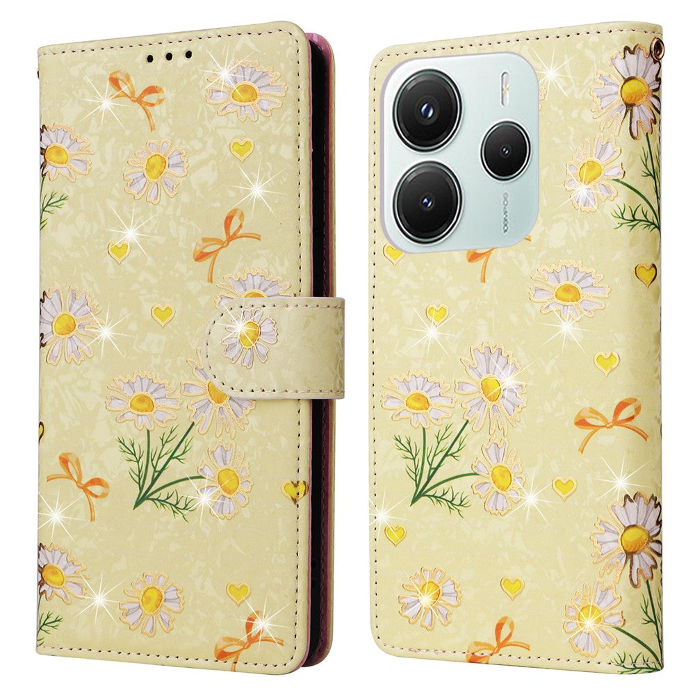 For Xiaomi Redmi Note 14 5G Case RFID Blocking Flower Leather Phone Cover