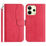 For Xiaomi Redmi Note 14 4G (163.25mm) Stand Case with Strap PU Leather Wallet Phone Cover S Shape Stitching Design