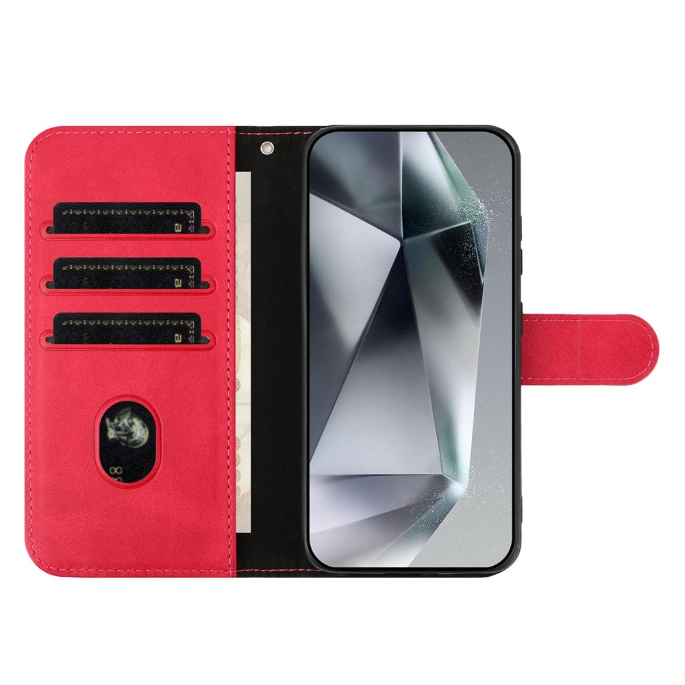 For Xiaomi Redmi Note 14 Pro 4G Stand Case with Strap PU Leather Wallet Phone Cover S Shape Stitching Design