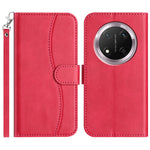 For Honor Magic7 Lite 5G / X9c 5G / X60 Pro 5G Stand Case with Strap PU Leather Wallet Phone Cover S Shape Stitching Design