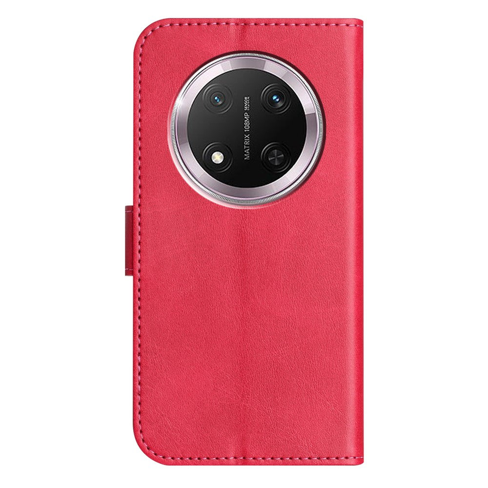 For Honor Magic7 Lite 5G / X9c 5G / X60 Pro 5G Stand Case with Strap PU Leather Wallet Phone Cover S Shape Stitching Design