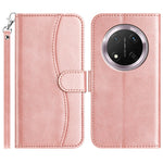 For Honor Magic7 Lite 5G / X9c 5G / X60 Pro 5G Stand Case with Strap PU Leather Wallet Phone Cover S Shape Stitching Design