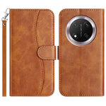 For Honor Magic7 Lite 5G / X9c 5G / X60 Pro 5G Stand Case with Strap PU Leather Wallet Phone Cover S Shape Stitching Design