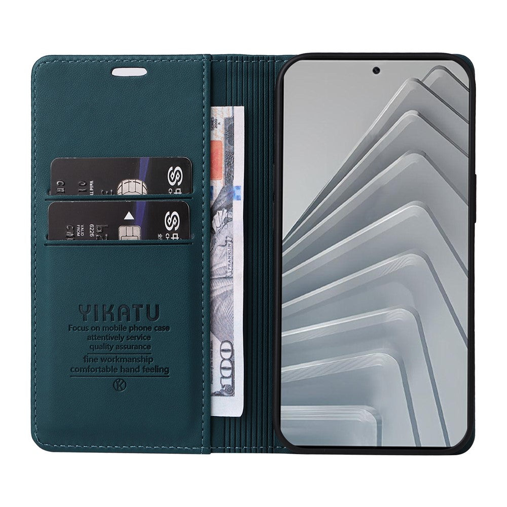 YIKATU For Xiaomi Redmi Note 14 4G (164.84mm) Phone Cases  Magnetic Closure PU Leather Mobile Cover