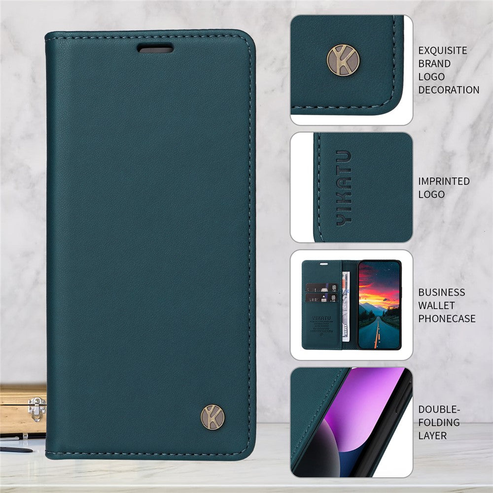 YIKATU För Xiaomi Redmi Note 14 4G (164.84mm) Mobilskal Magnetisk Stängning PU Läder Mobilskal