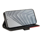 For Xiaomi Redmi Note 14 4G (164.84mm) Leather Phone Case Stand Wallet with Bi-colour Splicing Design