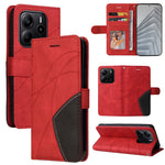 For Xiaomi Redmi Note 14 4G (164.84mm) Leather Phone Case Stand Wallet with Bi-colour Splicing Design