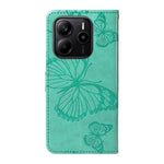Xiaomi Redmi Note 14 4G (164.84mm) Plånboksfodral Läderfodral med Blommigt Fjärilstryck, Stativ