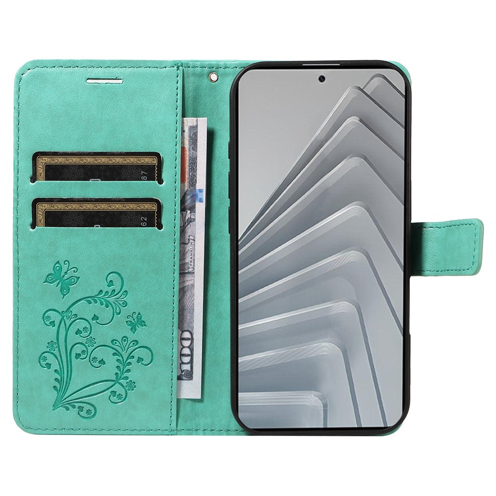 For Xiaomi Redmi Note 14 4G (164.84mm) Wallet Case Floral Butterfly Imprinted Leather Phone Cover Stand