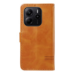 For Xiaomi Redmi Note 14 4G (164.84mm) Wallet Case T-Shape Lines Leather Phone Cover Stand