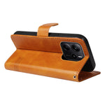 For Xiaomi Redmi Note 14 4G (164.84mm) Wallet Case T-Shape Lines Leather Phone Cover Stand