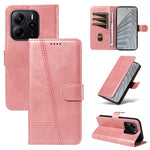 For Xiaomi Redmi Note 14 4G (164.84mm) Wallet Case T-Shape Lines Leather Phone Cover Stand