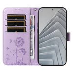 For Xiaomi Redmi Note 14 4G (164.84mm) Leather Wallet Case with Strap Dandelion Imprint Phone Stand Cover