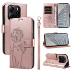 For Xiaomi Redmi Note 14 4G (164.84mm) Leather Wallet Case with Strap Dandelion Imprint Phone Stand Cover