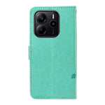 For Xiaomi Redmi Note 14 4G (164.84mm) PU Leather Cases Flower Pattern Wallet Stand Phone Cover with Strap