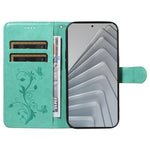For Xiaomi Redmi Note 14 4G (164.84mm) PU Leather Cases Flower Pattern Wallet Stand Phone Cover with Strap