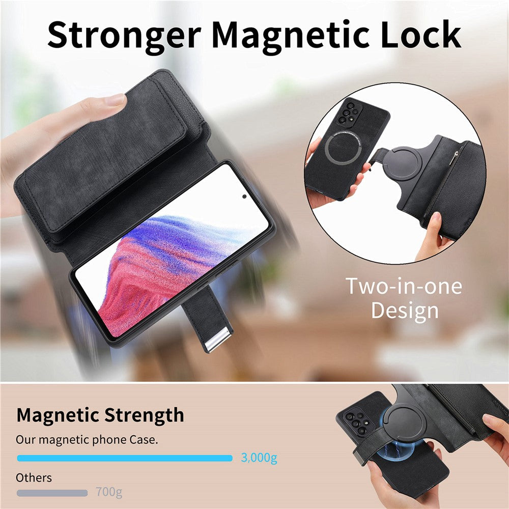 CASENEO For Samsung Galaxy S24 Case  MW-02 Detachable Magnetic Leather Flip Phone Cover