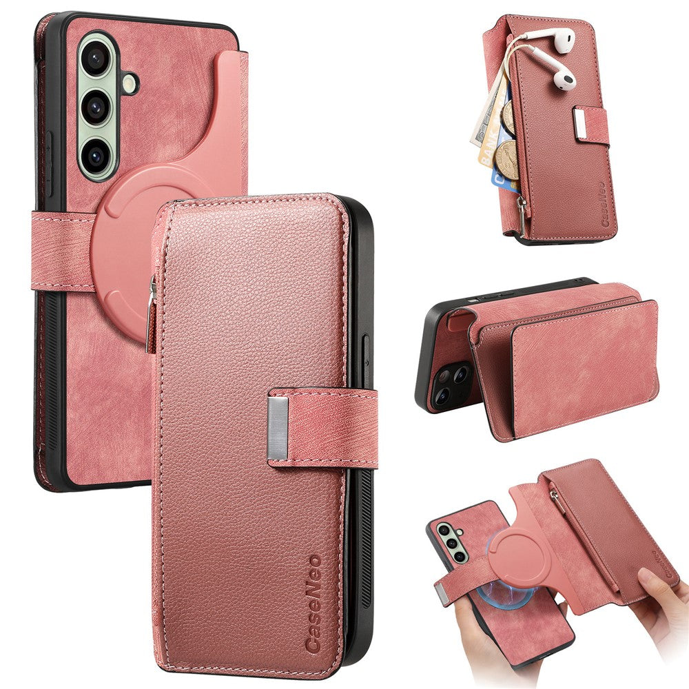 CASENEO For Samsung Galaxy S24 Case  MW-02 Detachable Magnetic Leather Flip Phone Cover