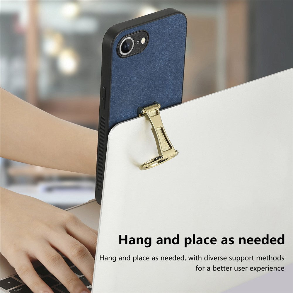 CASENEO D22 For iPhone 17th / 16th Case Folding Kickstand Retro Leather Back Phone Cover