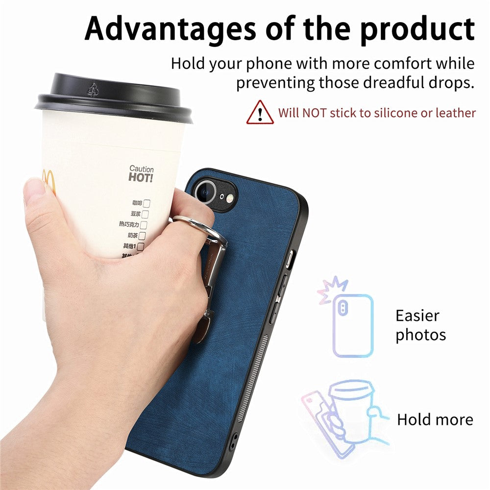 CASENEO D22 For iPhone 17th / 16th Case Folding Kickstand Retro Leather Back Phone Cover