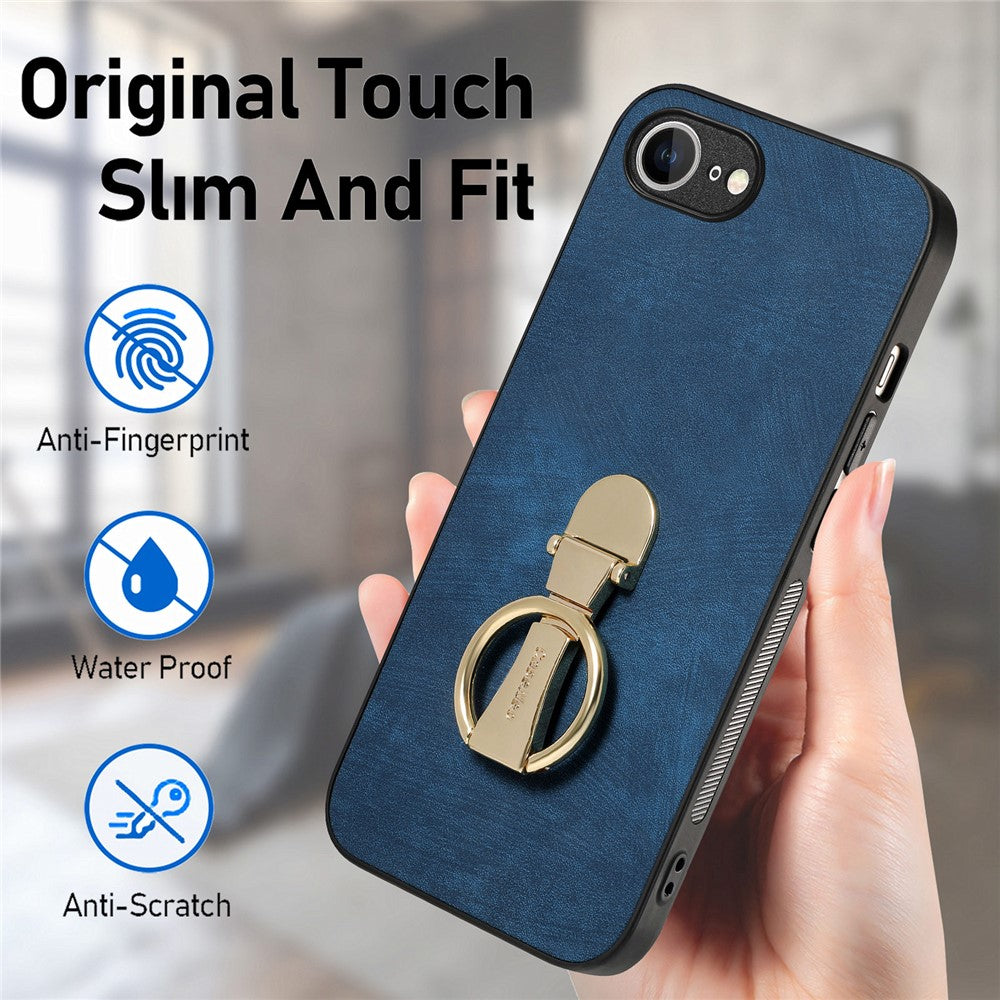CASENEO D22 For iPhone 17th / 16th Case Folding Kickstand Retro Leather Back Phone Cover