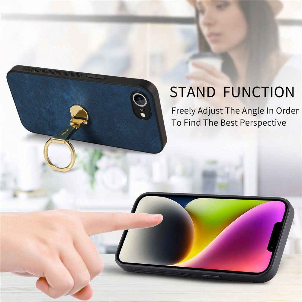 CASENEO D22 For iPhone 17th / 16th Case Folding Kickstand Retro Leather Back Phone Cover