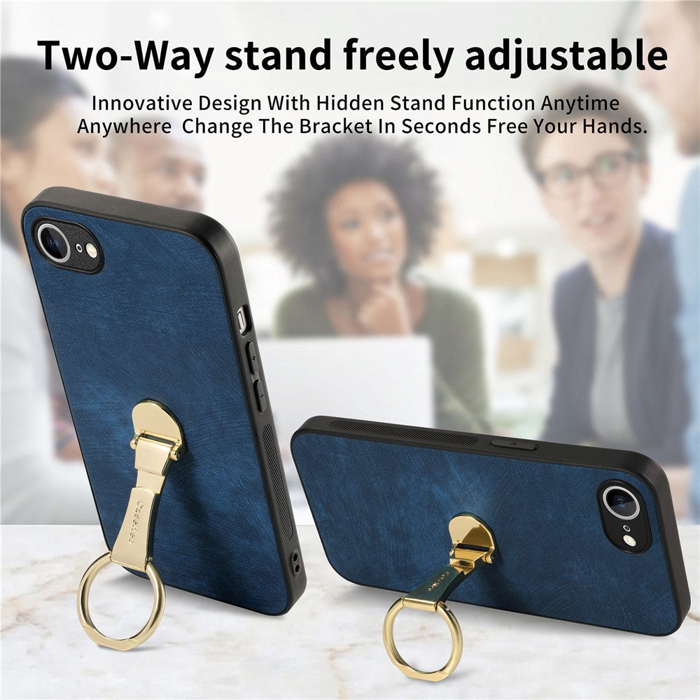 CASENEO D22 For iPhone 17th / 16th Case Folding Kickstand Retro Leather Back Phone Cover