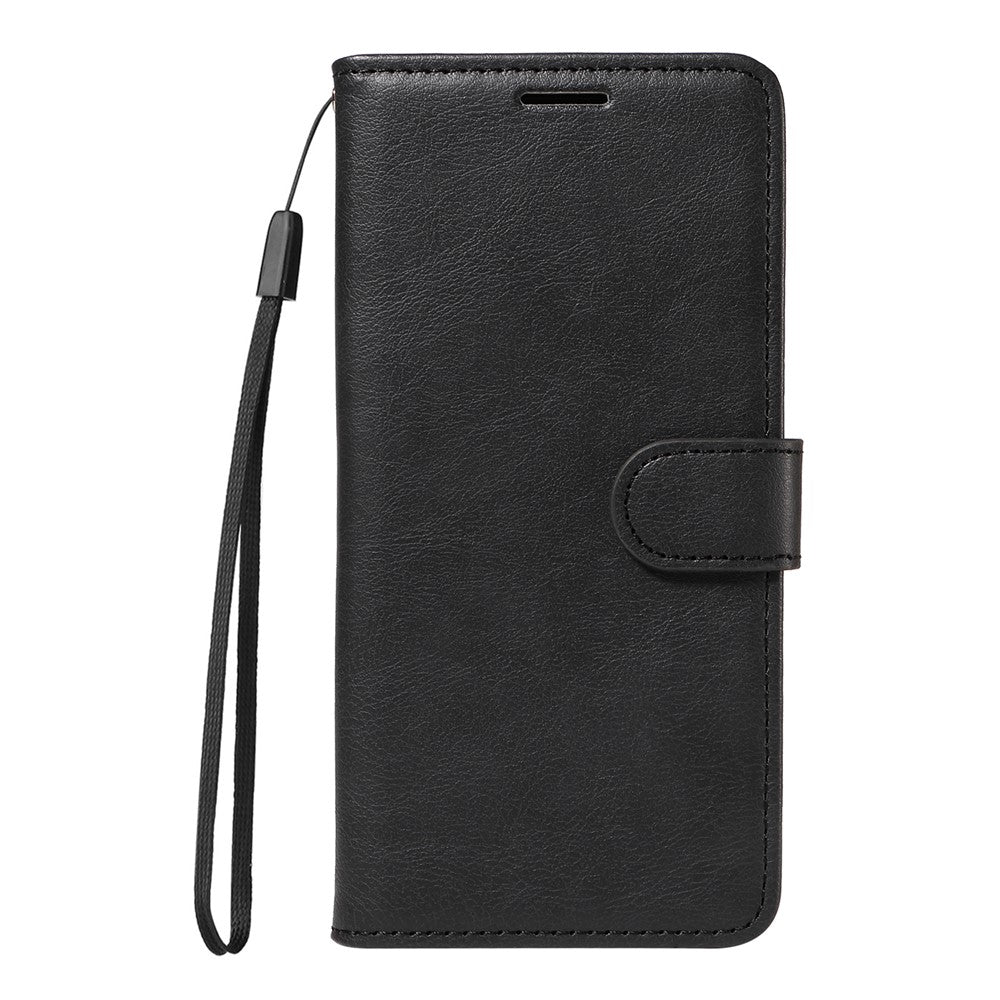 For Xiaomi Redmi Note 14 4G (164.84mm) Leather Wallet Case with Strap Solid Color Phone Stand Cover