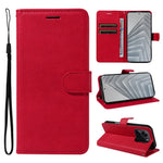 For Xiaomi Redmi Note 14 4G (164.84mm) Leather Wallet Case with Strap Solid Color Phone Stand Cover