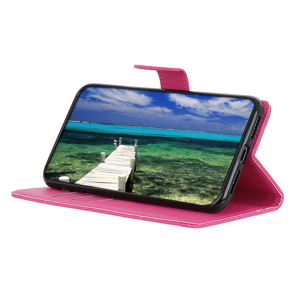 Litchi Texture Phone Cover for Honor X8 5G, Anti-scratch PU Leather Folio Flip Wallet Stand Protective Case