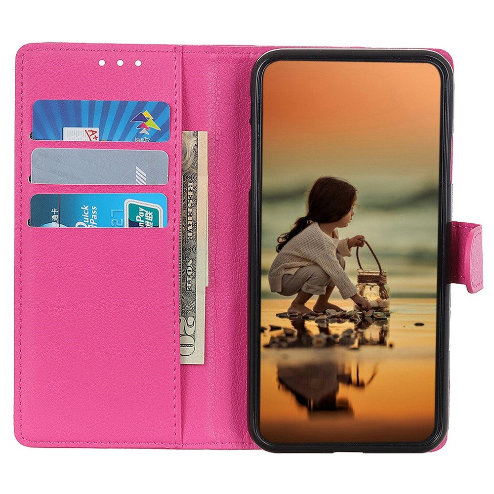 Litchi Texture Phone Cover for Honor X8 5G, Anti-scratch PU Leather Folio Flip Wallet Stand Protective Case