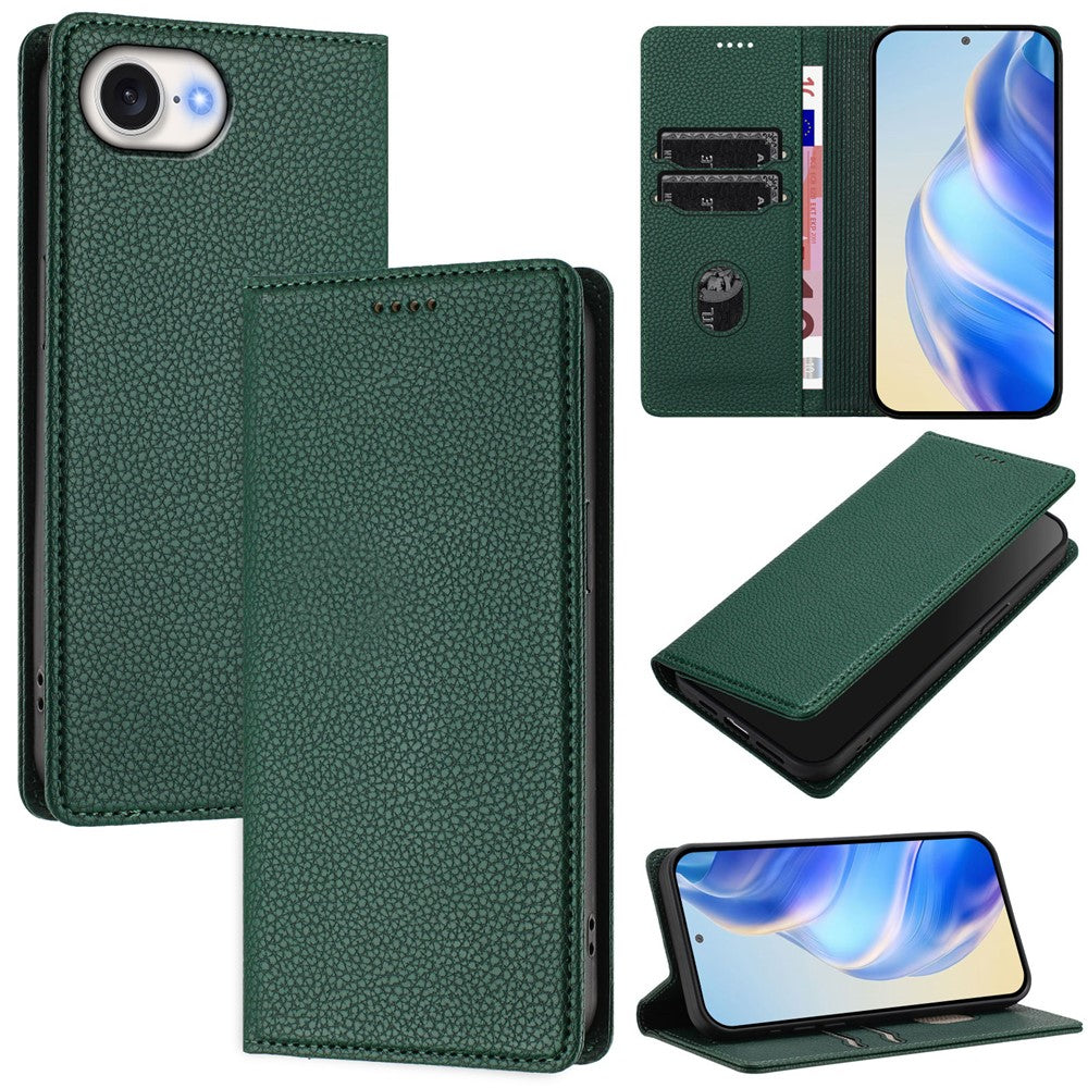 For iPhone 17th / 16th Wallet Case RFID Blocking Litchi Texture Leather Mobile Cover