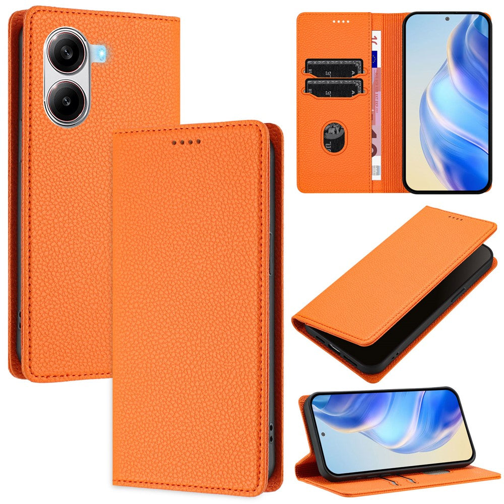 Xiaomi Poco X7 Pro 5G Plånboksfodral RFID-blockerande Litchitexturerat Läder Mobilskal