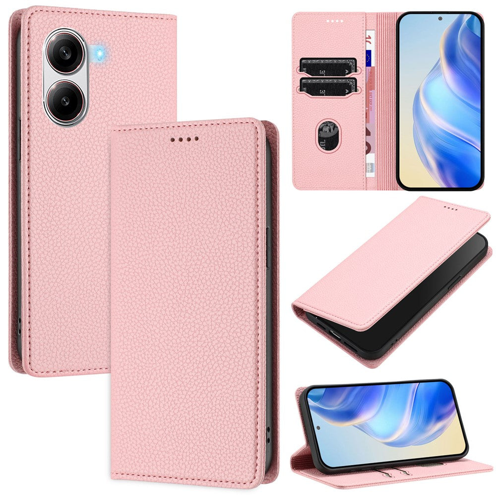 For Xiaomi Poco X7 Pro 5G Wallet Case RFID Blocking Litchi Texture Leather Mobile Cover