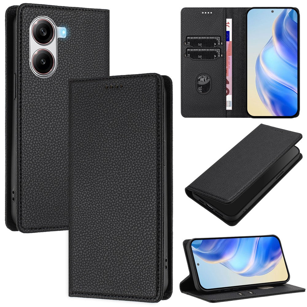 For Xiaomi Poco X7 Pro 5G Wallet Case RFID Blocking Litchi Texture Leather Mobile Cover