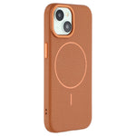 For iPhone 15 Magnetic Case Litchi Texture TPU Phone Cover Compatible with MagSafe