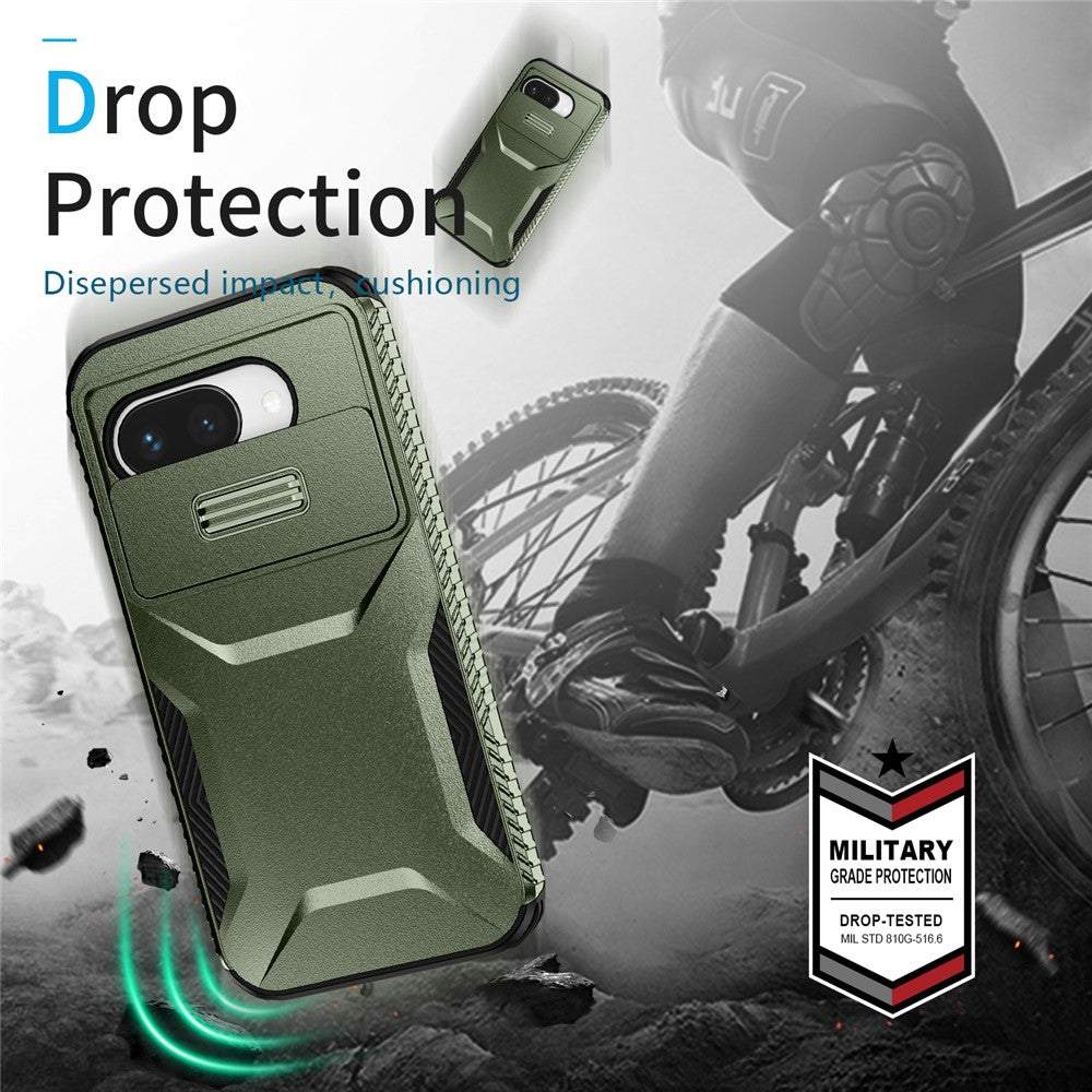 Til Google Pixel 9a Cover Camshield TPU + PC Telefoncover Skridsikker Sidekant
