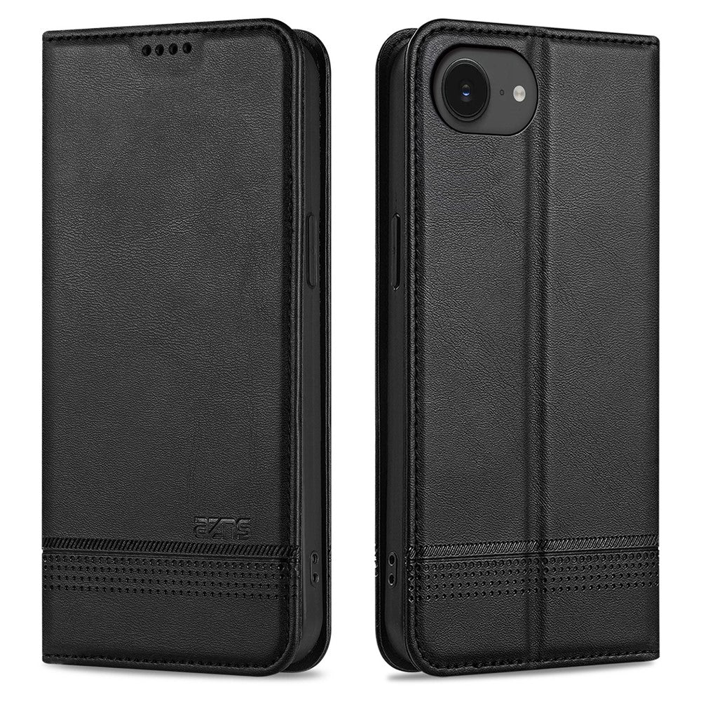 AZNS For iPhone 17th / 16th Case Cowhide Texture PU Leather Wallet Phone Cover