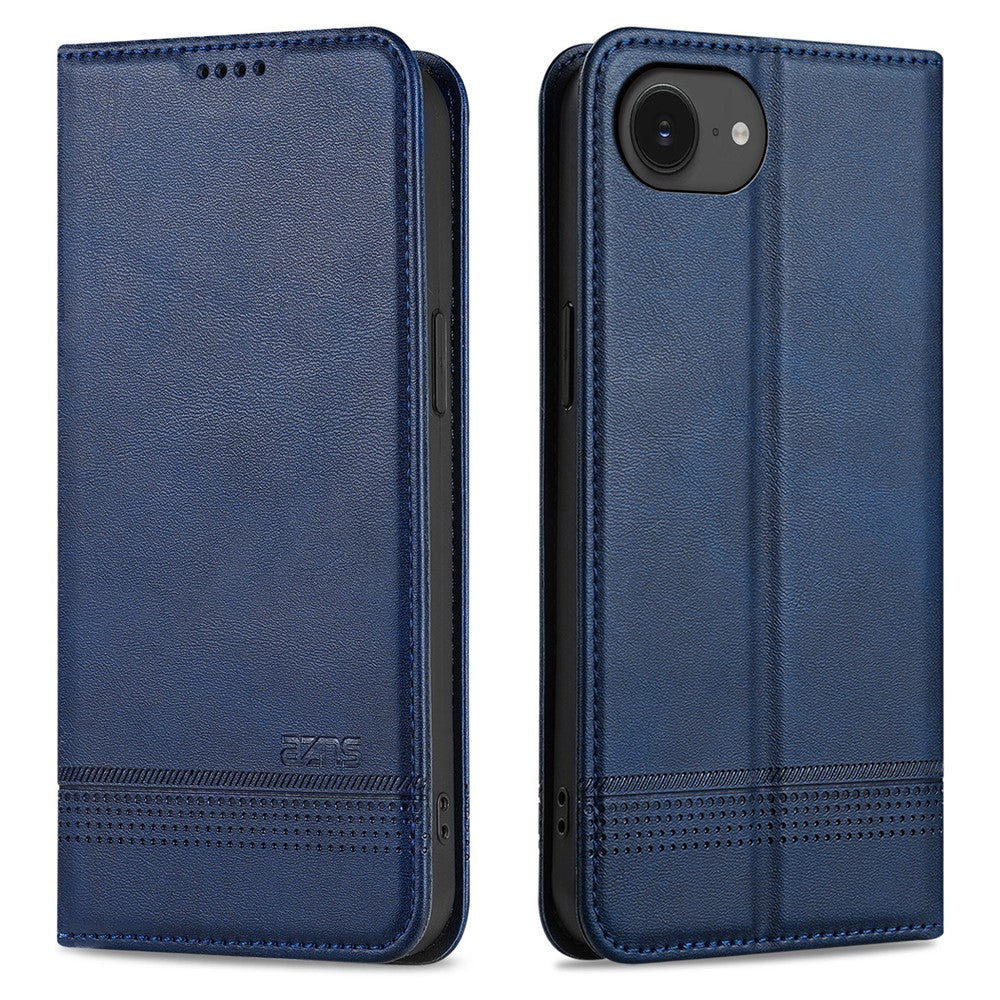 AZNS For iPhone 17th / 16th Case Cowhide Texture PU Leather Wallet Phone Cover