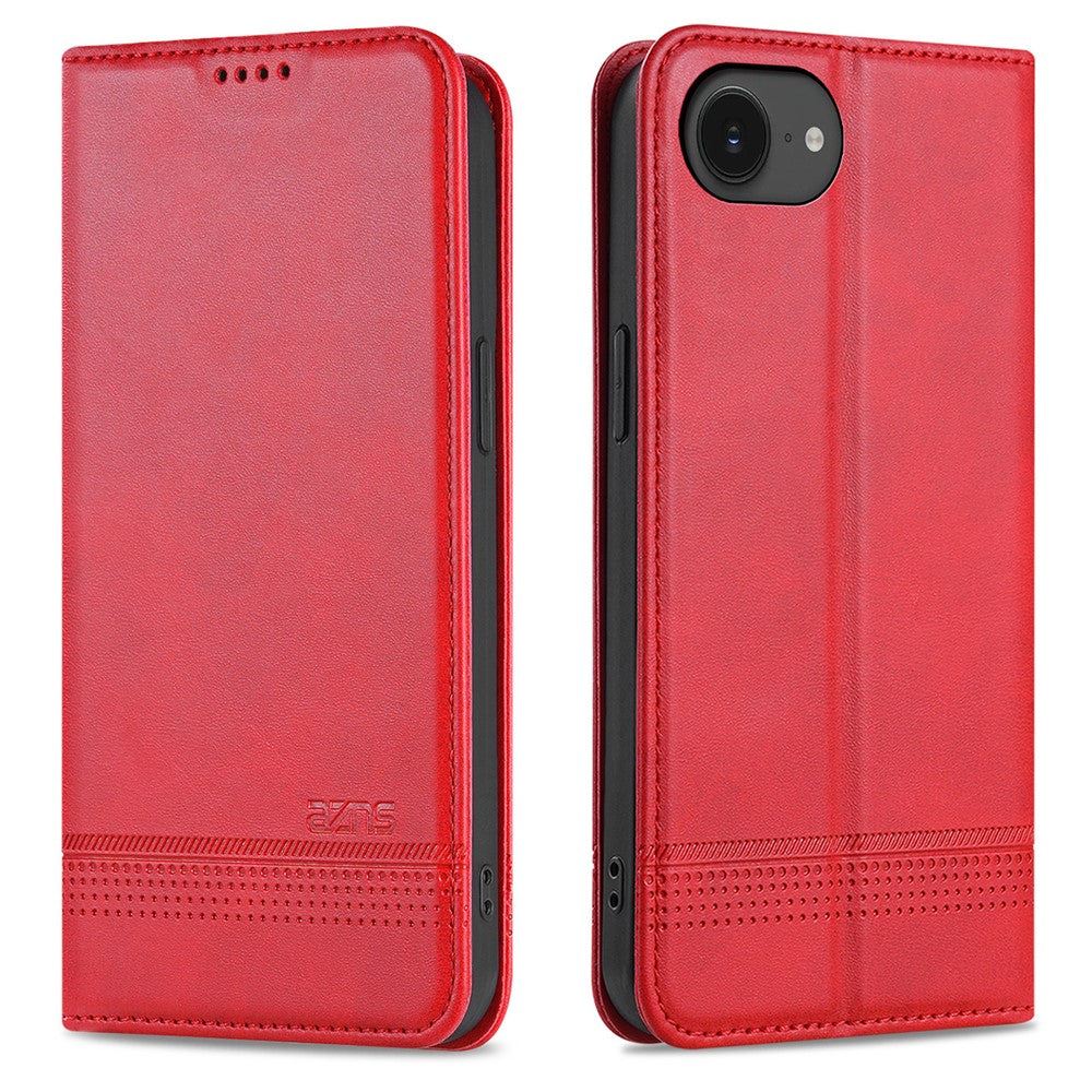 AZNS For iPhone 17th / 16th Case Cowhide Texture PU Leather Wallet Phone Cover