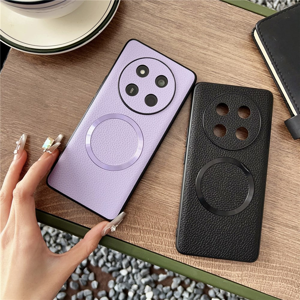 For Honor Magic7 Lite 5G / X9c 5G / X60 Pro 5G Magnetic Case Litchi Texture PU Leather + TPU Phone Back Cover