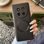 For Honor Magic7 Lite 5G / X9c 5G / X60 Pro 5G Magnetic Case Litchi Texture PU Leather + TPU Phone Back Cover