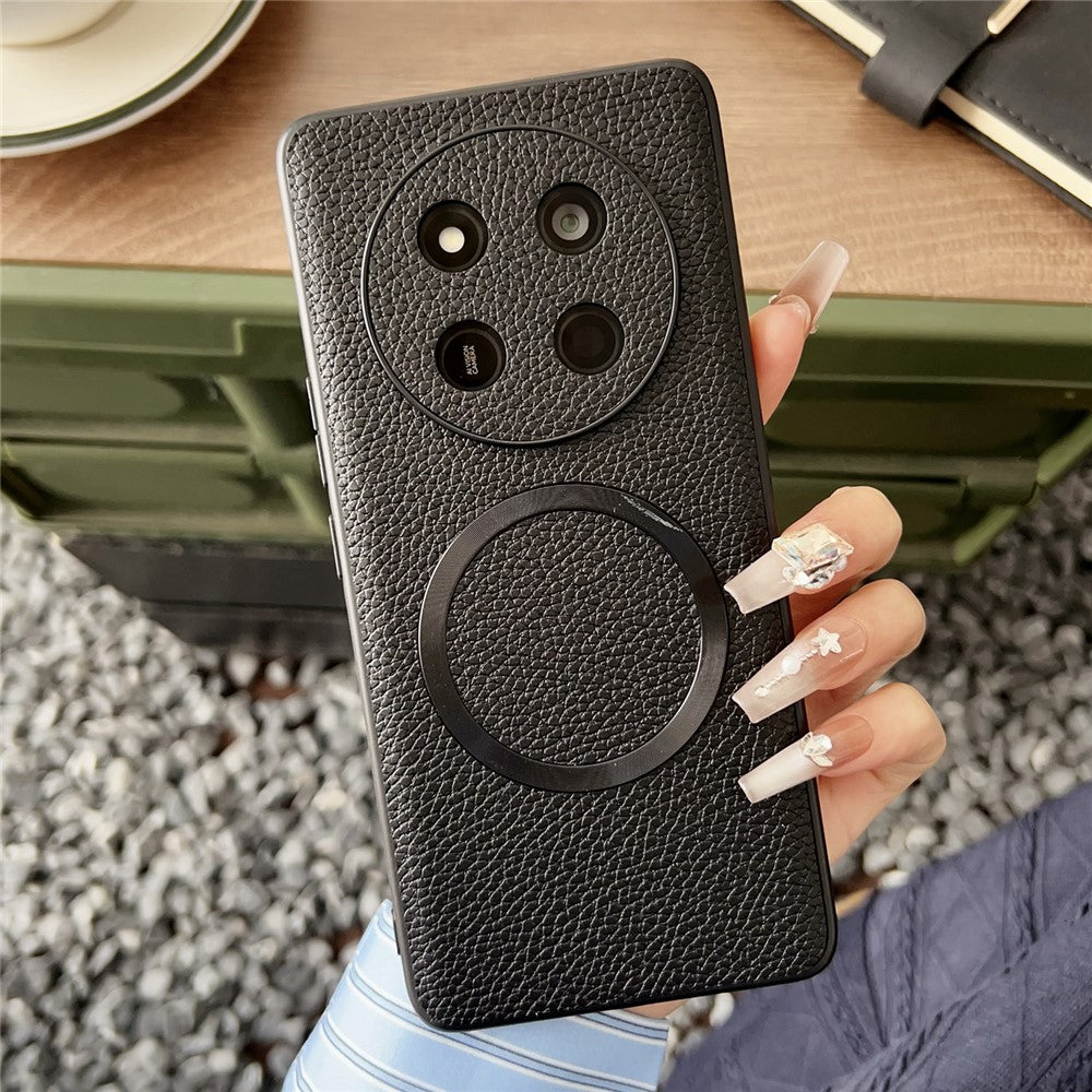 For Honor Magic7 Lite 5G / X9c 5G / X60 Pro 5G Magnetic Case Litchi Texture PU Leather + TPU Phone Back Cover
