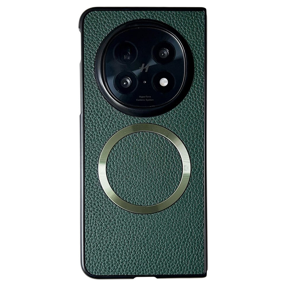 For Oppo Find N5 5G Magnetic Case Litchi Texture PU Leather + TPU Phone Back Cover
