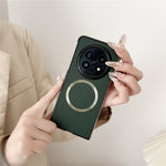 For Oppo Find N5 5G Magnetic Case Litchi Texture PU Leather + TPU Phone Back Cover
