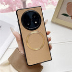 For Oppo Find N5 5G Magnetic Case Litchi Texture PU Leather + TPU Phone Back Cover