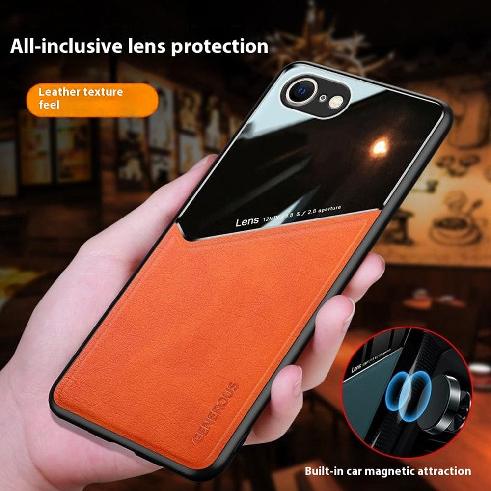 For iPhone 17th / 16th Case Leather Coated PC+TPU Phone Back Cover