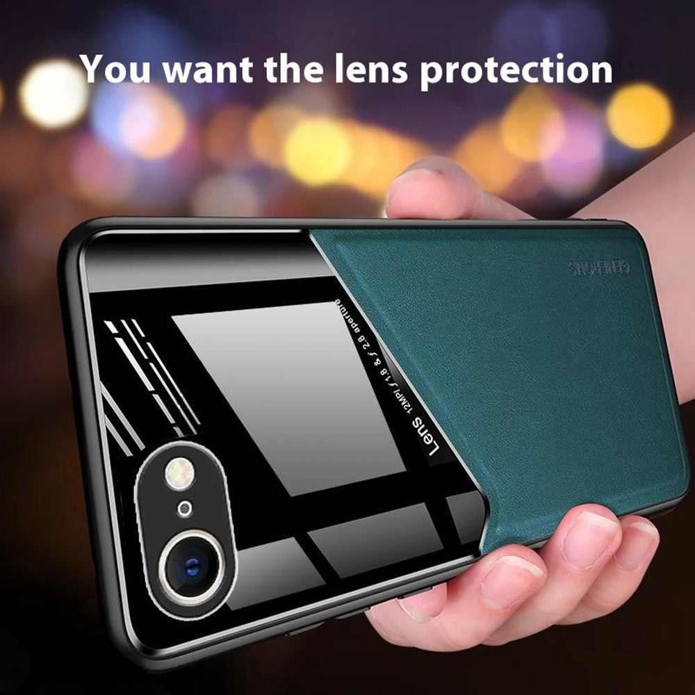 For iPhone 17th / 16th Case Leather Coated PC+TPU Phone Back Cover